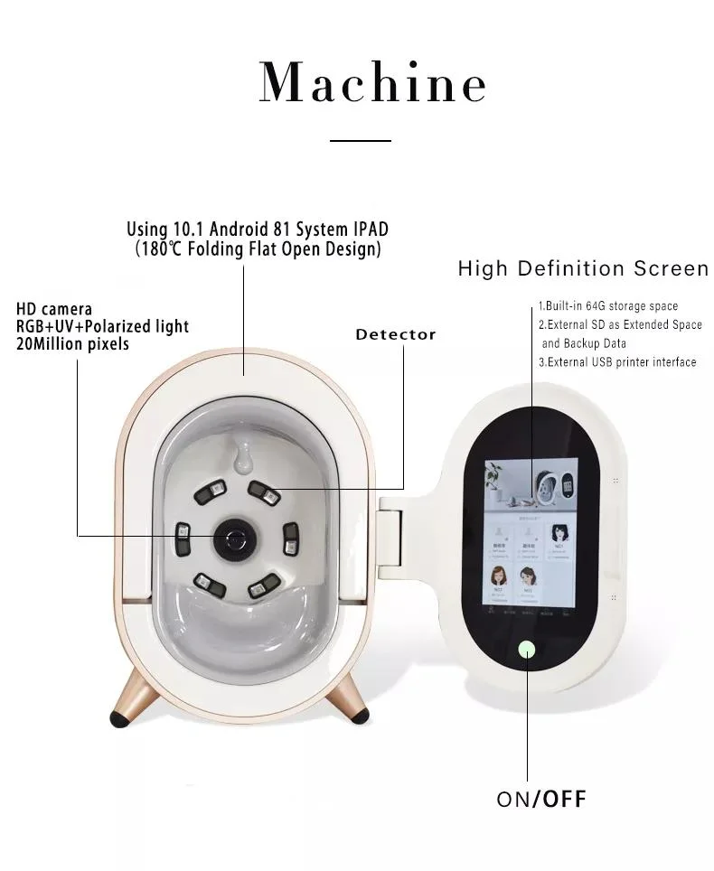 2022 Facial Skin Scanner Diagnostic Analyzer Analysis Mirror Machine Portable Magic Mirror 3D Skin Analyzer Skin Analyzer