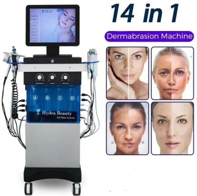 2023 Top Sales 14 in 1 Hydra Diamond Dermabrasionsmaschine Hydra Oxygen Facial Cleaning Microneedle RF Beauty Equipment