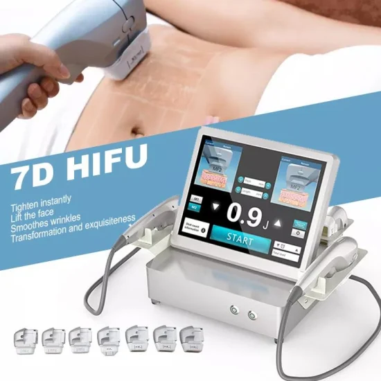 CE Medical 7D Hifu mit 7 Kartuschen, 12 Linien, hochintensivem, fokussiertem Ultraschall, Körper- und Gesichtsstraffung, Hautstraffung, Anti-Falten-Entfernung, Schönheitsmaschine